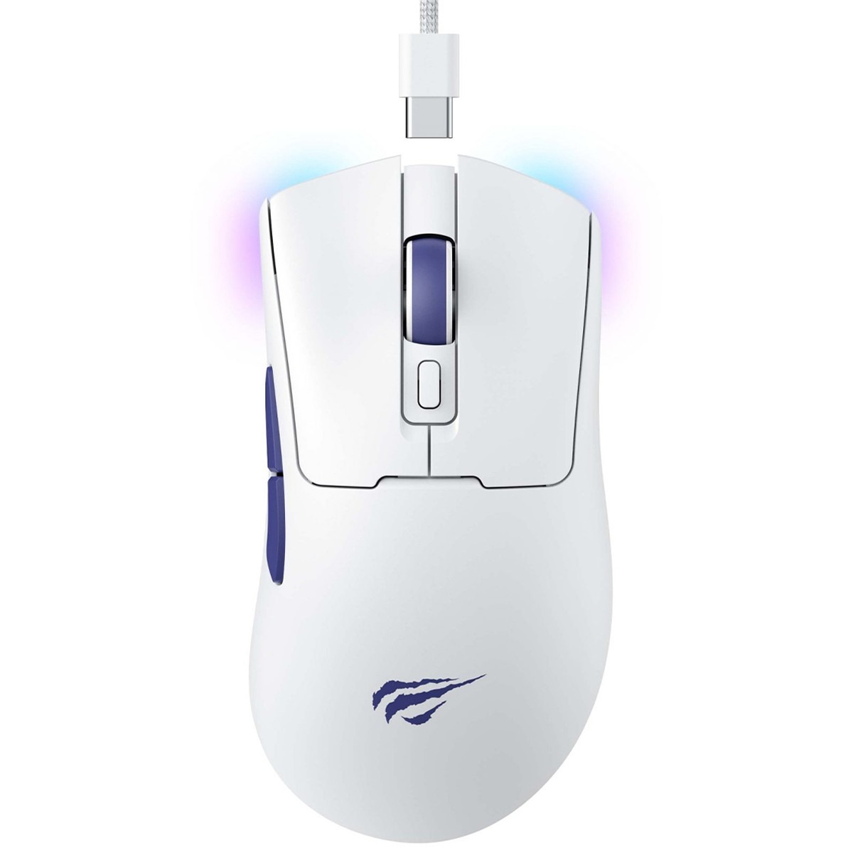 Mouse Gamer Havit Ms966s 3 Tipos Conexões Rgb Recarregável - Branco