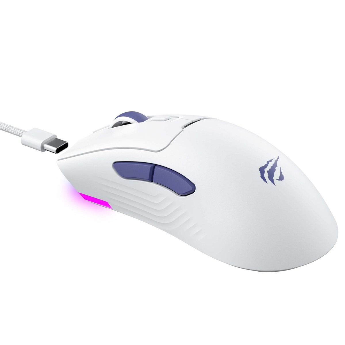 Mouse Gamer Havit Ms966s 3 Tipos Conexões Rgb Recarregável - Branco