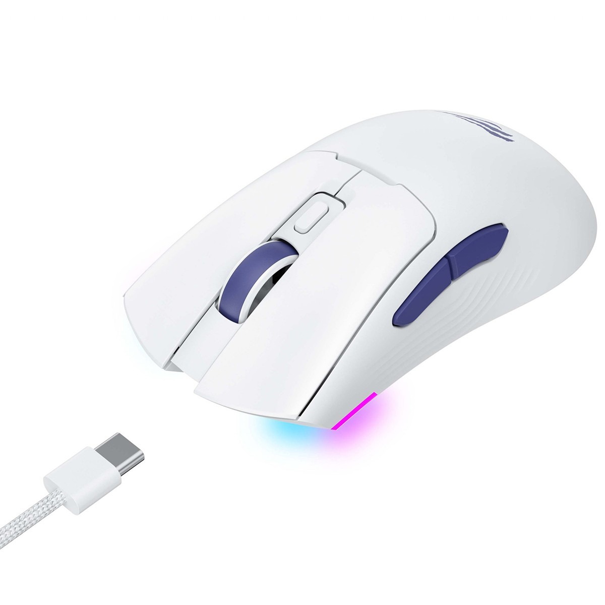 Mouse Gamer Havit Ms966s 3 Tipos Conexões Rgb Recarregável - Branco