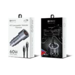 Carregador Veicular Hrebos 60w Usb-c Lightning Crv-203i Preto