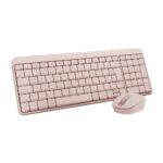 Teclado E Mouse Bluetooth Abnt2 Logitech Mk250 Rosa