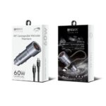 Carregador Veicular Hrebos 60w Turbo Usb-c + Cabo Crv-203c Cinza