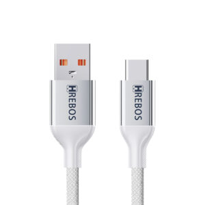 Cabo Hrebos Usb-a Usb-c 100w Turbo Soft Braid Cb-506c Branco Branco