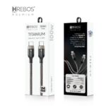 Cabo Hrebos Titanium Usb-c 100w Nylon 1m Preto Cb-366c Preto