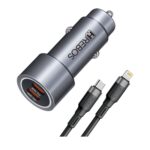 Carregador Veicular Hrebos 60w Usb-c Lightning Crv-203i Preto