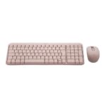 Teclado E Mouse Bluetooth Abnt2 Logitech Mk250 Rosa