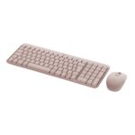 Teclado E Mouse Bluetooth Abnt2 Logitech Mk250 Rosa