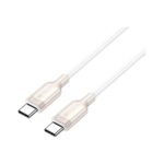 Cabo Hrebos Titanium Usb-c 100w Nylon 1m Branco Cb-366c Bege