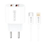 Carregador Hrebos 20w Usb-c E Usb Turbo Crg-215i Branco