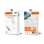 Carregador Hrebos 20w Usb-c E Usb Turbo Crg-215i Branco