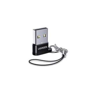 Adaptador Ugreen Usb-a Macho P/ Usb-c Fêmea Us280 Alumínio Preto