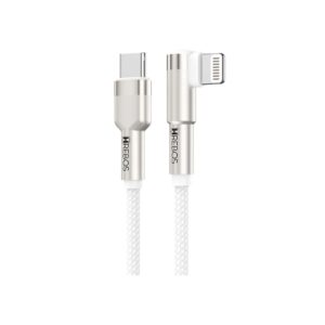 Cabo Usb-c P/ Usb-c Hrebos Cb-378i 100w Nylon Metal Arch 1m Branco