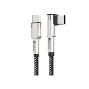 Cabo Usb-c Hrebos Cb-378c 100w Nylon Metal Arch 1m Preto Preto