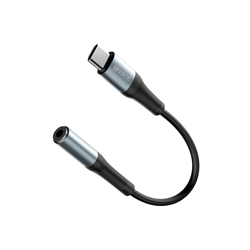 Adaptador de Áudio Hrebos HS-389 USB-C para P2 Fêmea 3.5mm