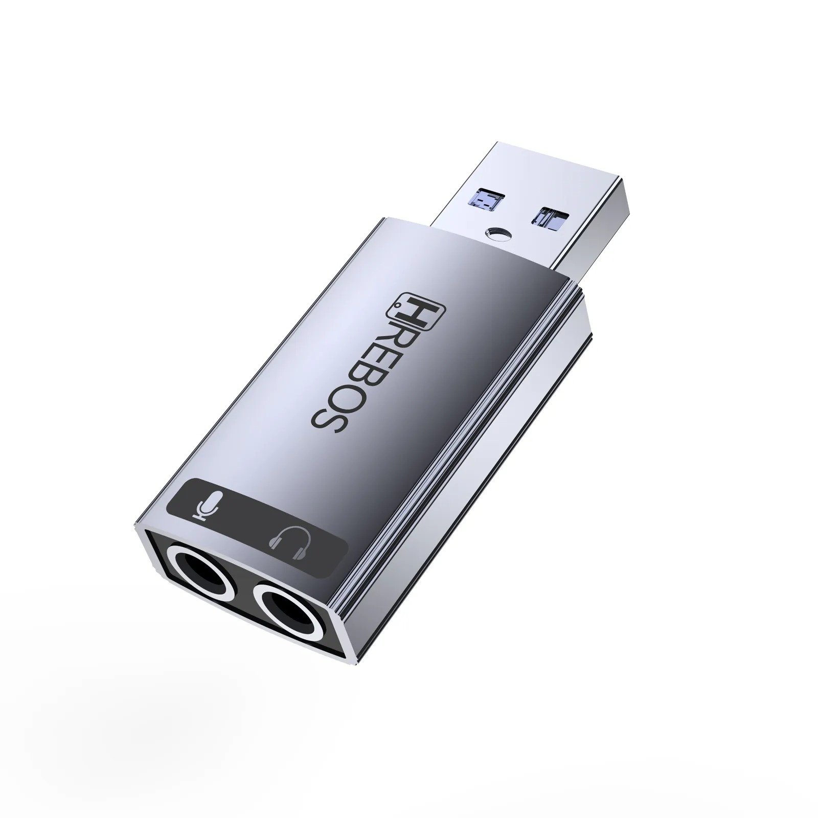 Adaptador de Áudio Hrebos AD-258 AudioSplit USB Fone/Mic