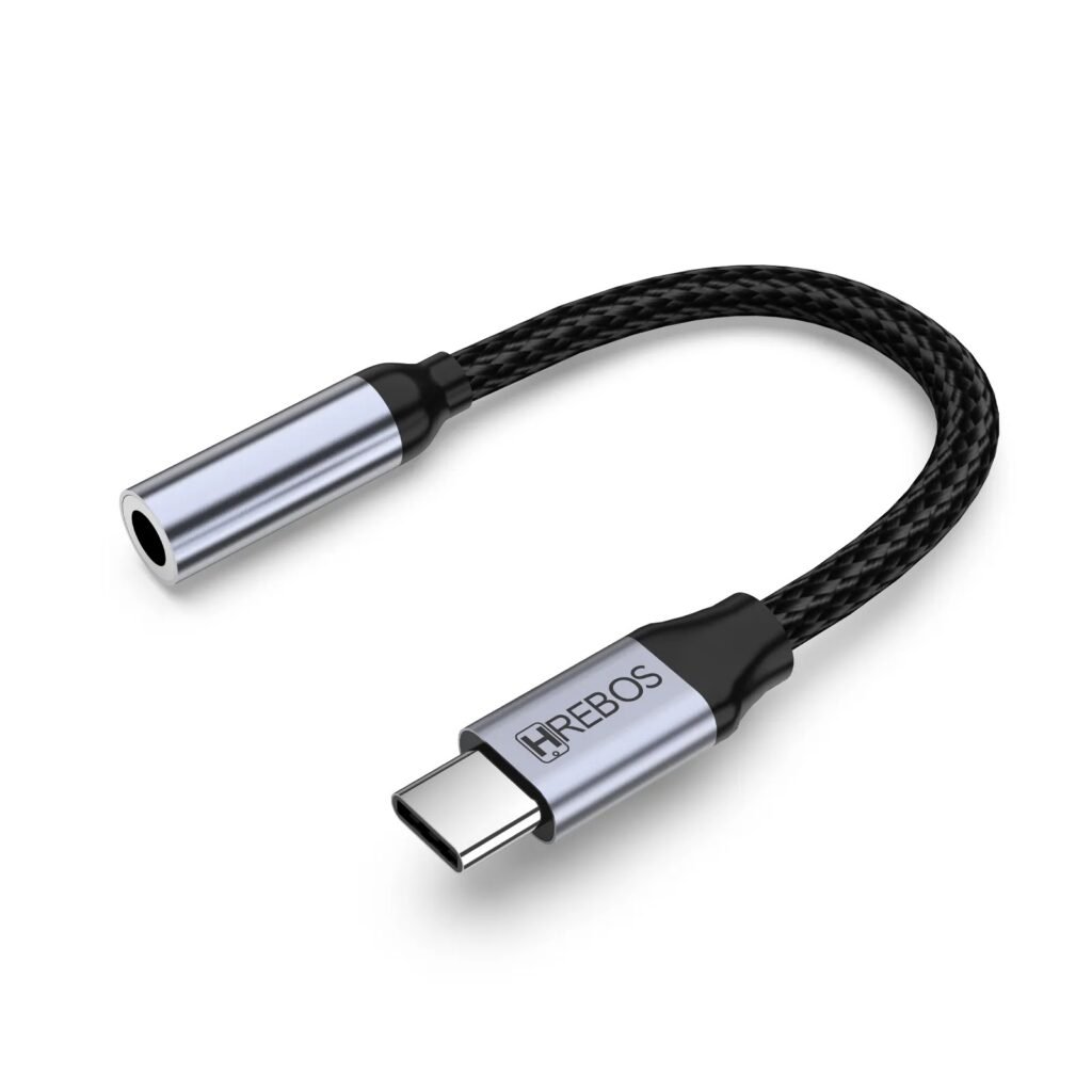 Adaptador de Áudio Hrebos AD-260 USB-C para P2