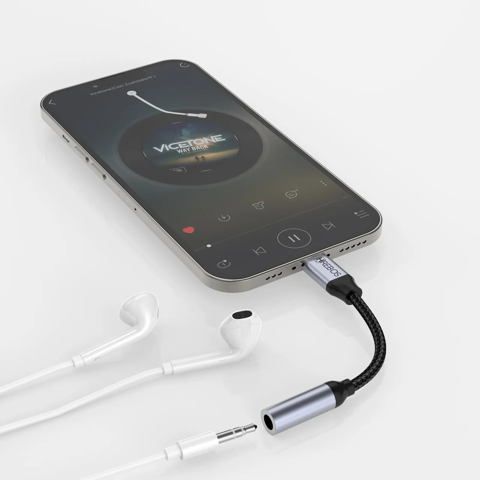 Adaptador de Áudio Hrebos AD-261 Lightning para P2