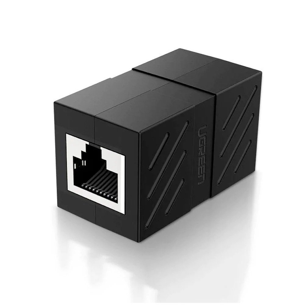 Adaptador Emenda RJ45 Ugreen NW114 Gigabit 1000Mbps Fêmea-Fêmea Preto
