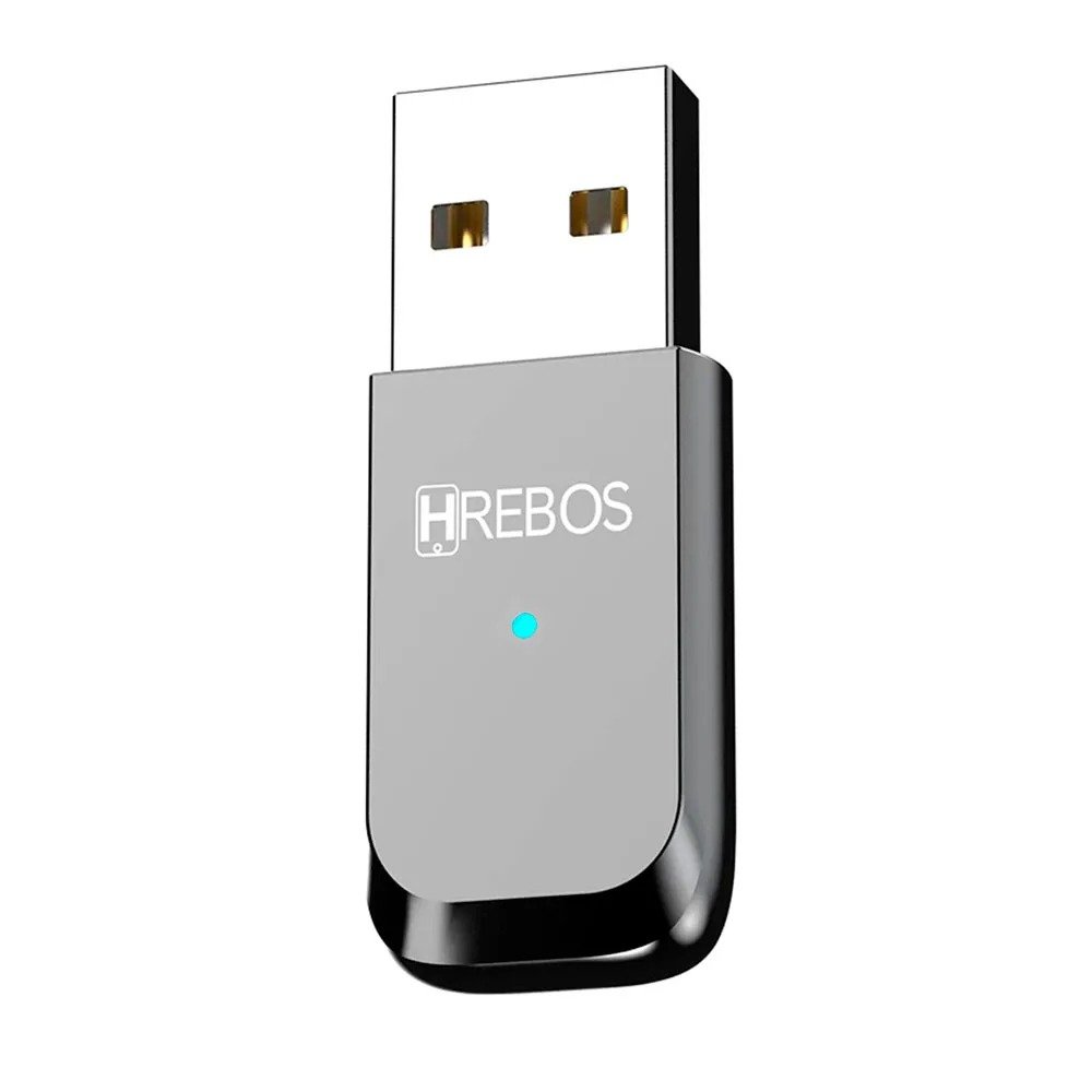 Receptor Bluetooth Hrebos AD-215 USB-A Auto Sync Premium Preto