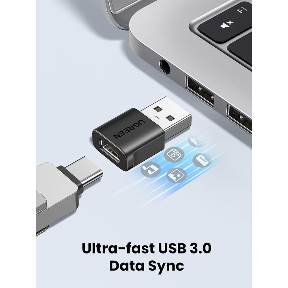 Adaptador OTG Ugreen US701 USB-A Macho para USB-C Fêmea
