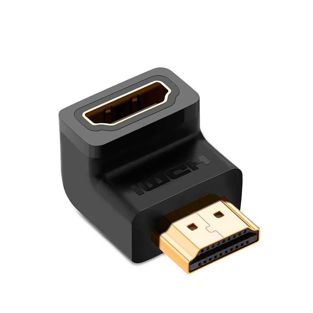 Adaptador Ugreen HD112 HDMI Macho para HDMI Fêmea 90 Graus Abaixo Preto