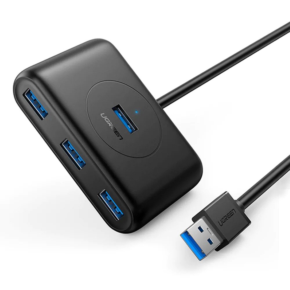 Hub Ugreen 20291 USB 3.0 4 Portas com Cabo de 1 Metro Preto