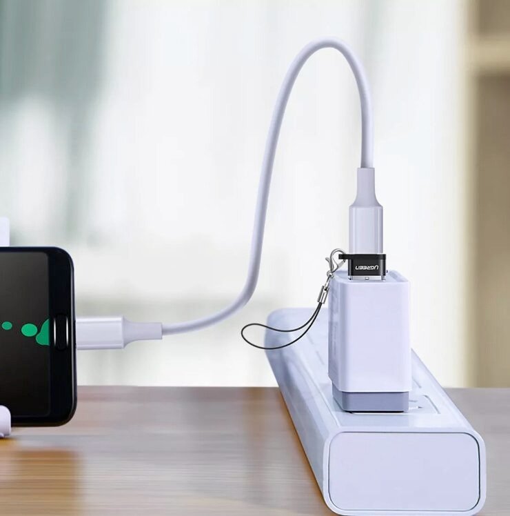 Adaptador Ugreen US280 USB-A Macho para USB-C Fêmea Alumínio Preto