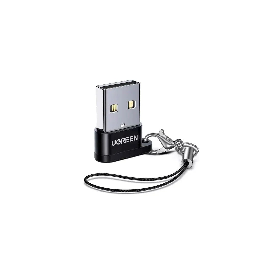 Adaptador Ugreen US280 USB-A Macho para USB-C Fêmea Alumínio Preto