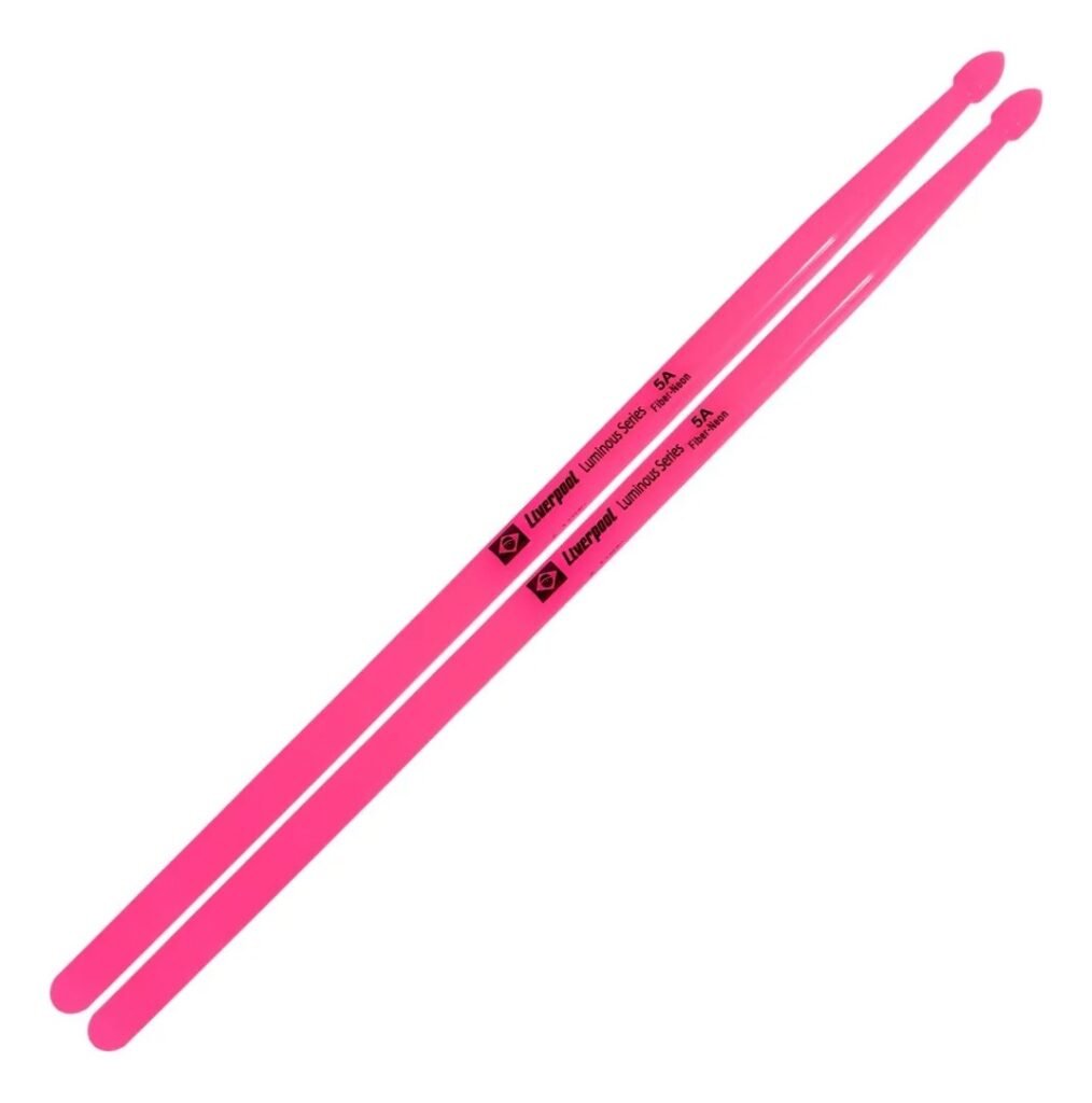Baquetas Liverpool Luminous Fiber Neon Pink 5A - Par
