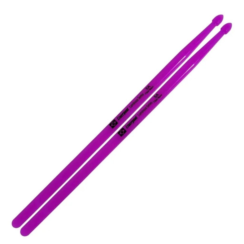 Baquetas Liverpool Luminous Fiber Neon Roxo 5A - Par