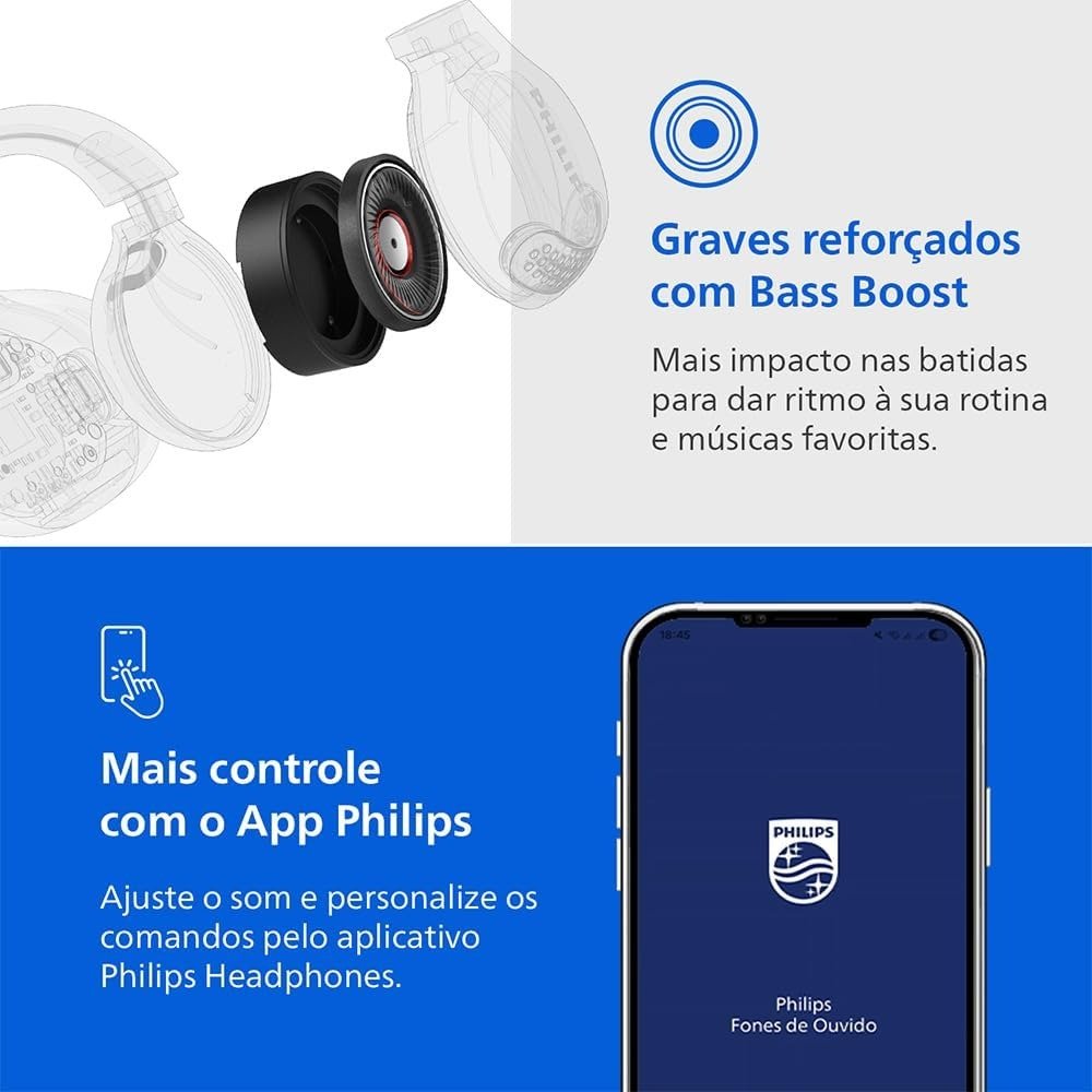 Fone De Ouvido Bluetooth Philips Taq2000bk Corrida Esportes