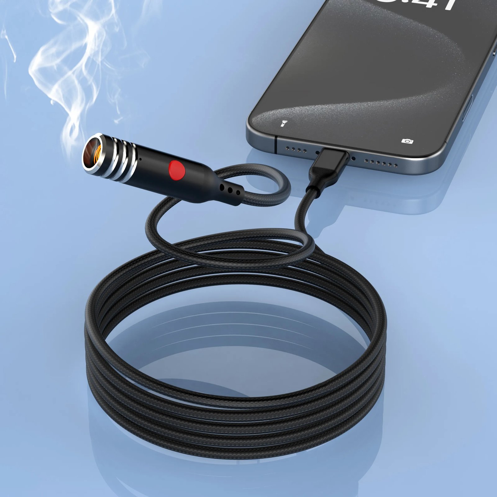 Cabo Acendedor Elétrico Hrebos Cb-512 Fire Cable Usb-c 1.2m Preto