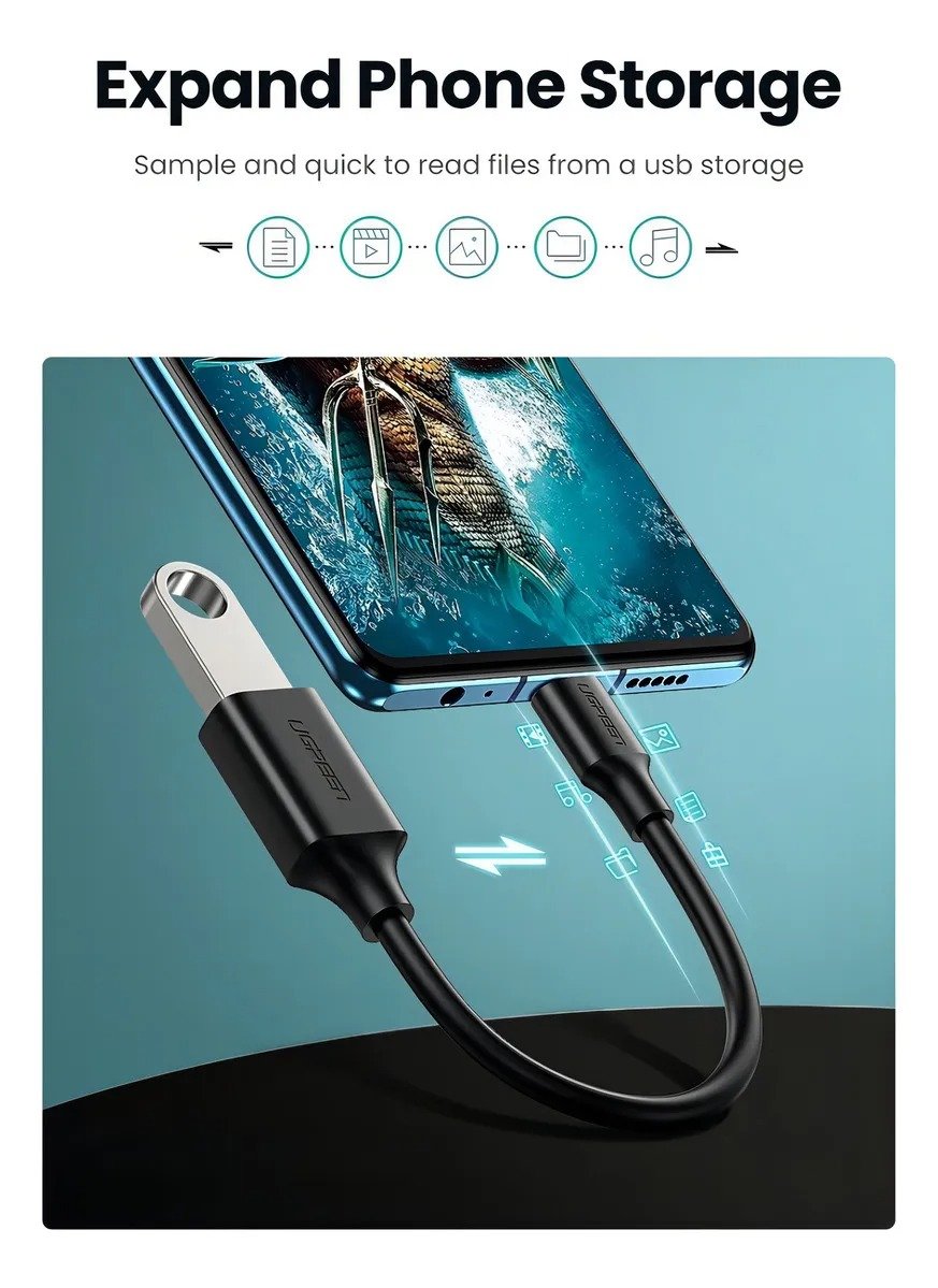 Cabo Adaptador Otg Ugreen Us154 30701 Usb-c P/ Usb 3.0 5gbps