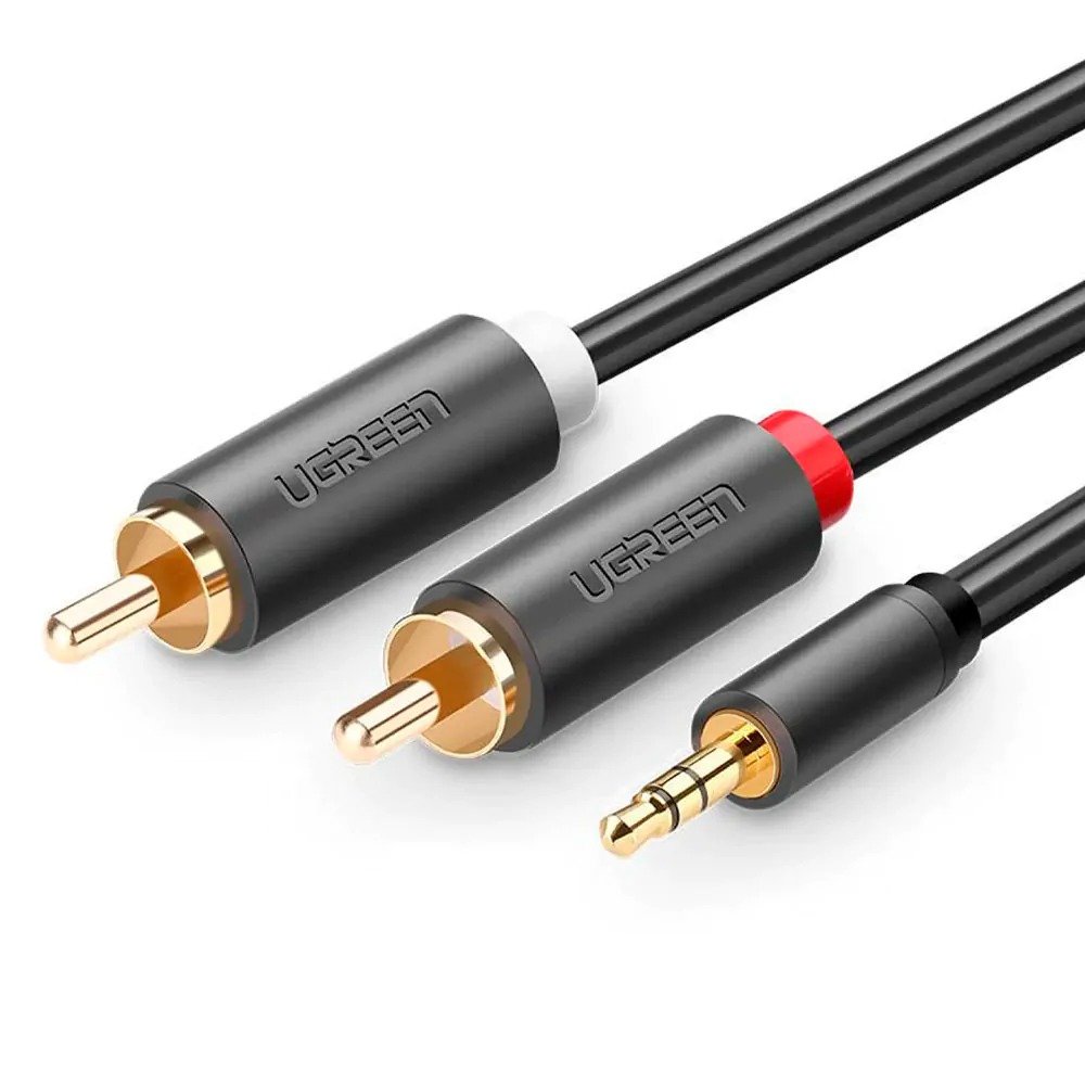 Cabo Áudio Ugreen P2 3.5mm Para 2 Rca Macho 1.5m Som Estéreo