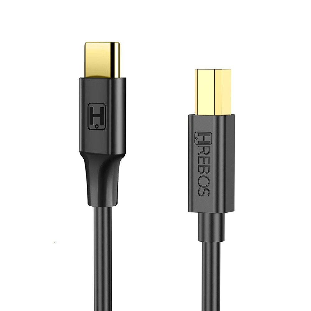 Cabo De Impressora Hrebos If-246 Usb-c Para Usb-b 2m Preto