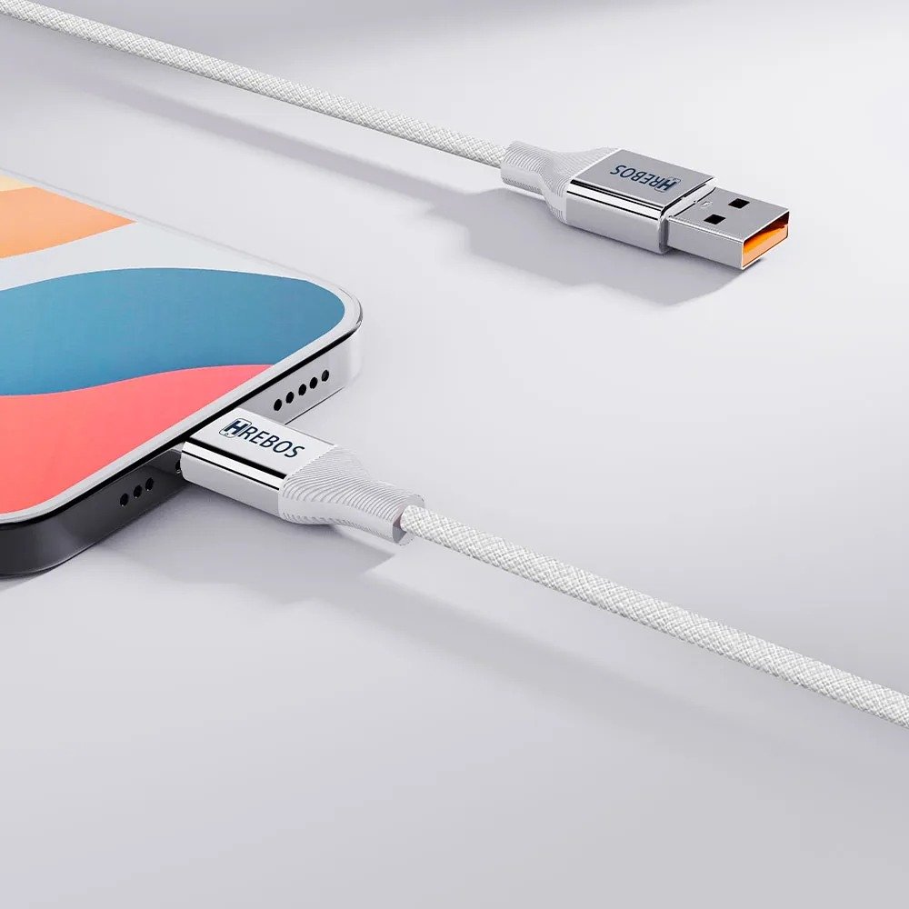 Cabo Hrebos Soft Braid Usb Lightning 27w Turb Cb-506i Branco