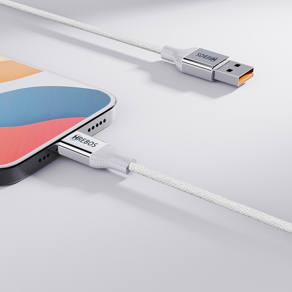 Cabo Hrebos Usb-a Usb-c 100w Turbo Soft Braid Cb-506c Branco
