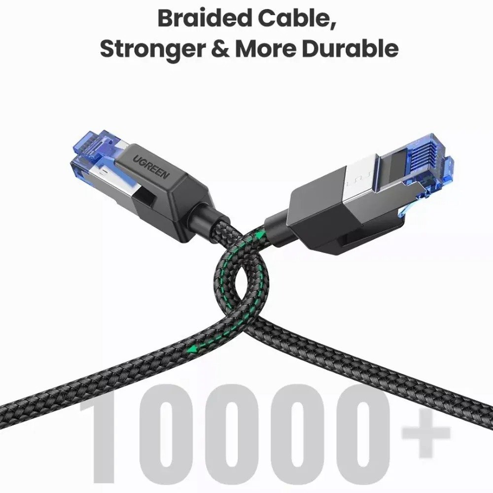 Cabo Rede Ugreen Nw153 Cat8 40gbps F/ftp Nylon Trançado 5mt