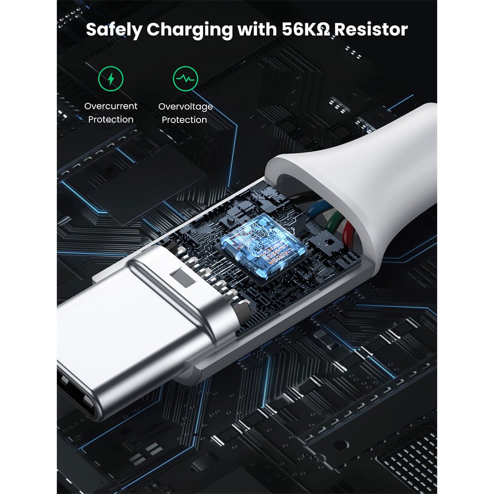 Cabo Smartphone Ugreen Us288 Usb 2.0 P Usb Tipo C 1m Branco