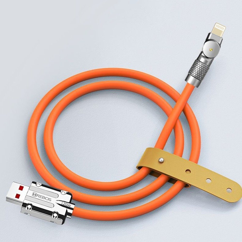 Cabo Turbo Hrebos CB-216i Armor Swivel Laranja Lightng 1m