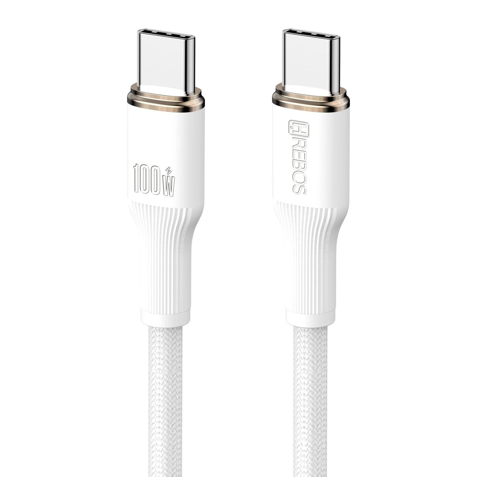 Cabo Turbo Hrebos Cb-374c Soft White 100w Usb-c P/ Usb-c 2m