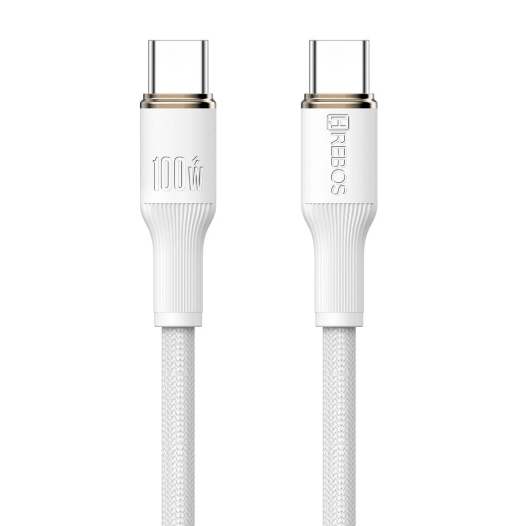 Cabo Turbo Hrebos Cb-374c Soft White 100w Usb-c P/ Usb-c 2m