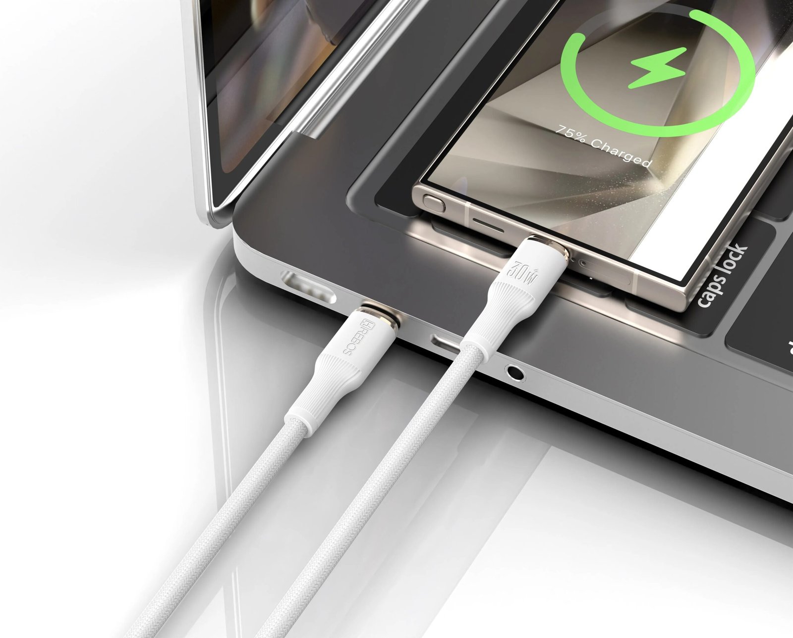 Cabo Turbo Hrebos Cb-374i Soft White 30w Usb-c P/ Lightning