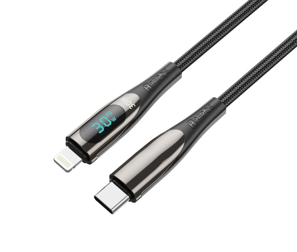 Cabo Turbo Hrebos Cb-384i View Display Usb-c P/ Lightng 2m Preto