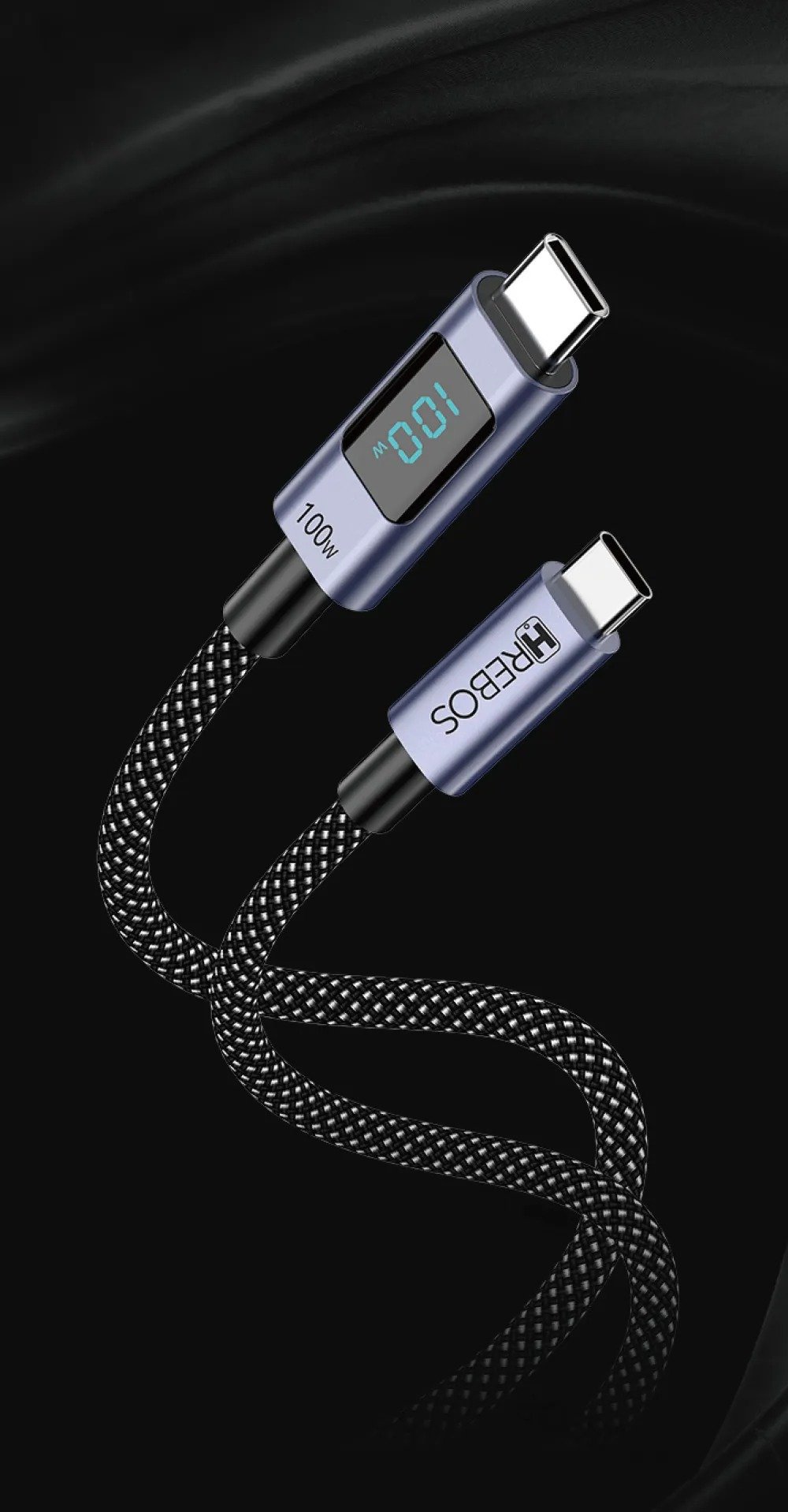 Cabo Turbo Hrebos Cb-389c Volt Vision 100w Usb-c P/ Usb-c 2m