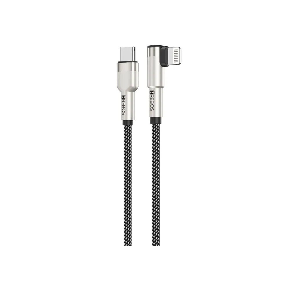 Cabo Usb-c Hrebos Cb-378c 100w Nylon Metal Arch 1m Preto