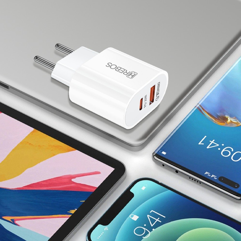 Carregador Hrebos Crg-215cc Zentrix 20w Branco + Cabo Usb-c