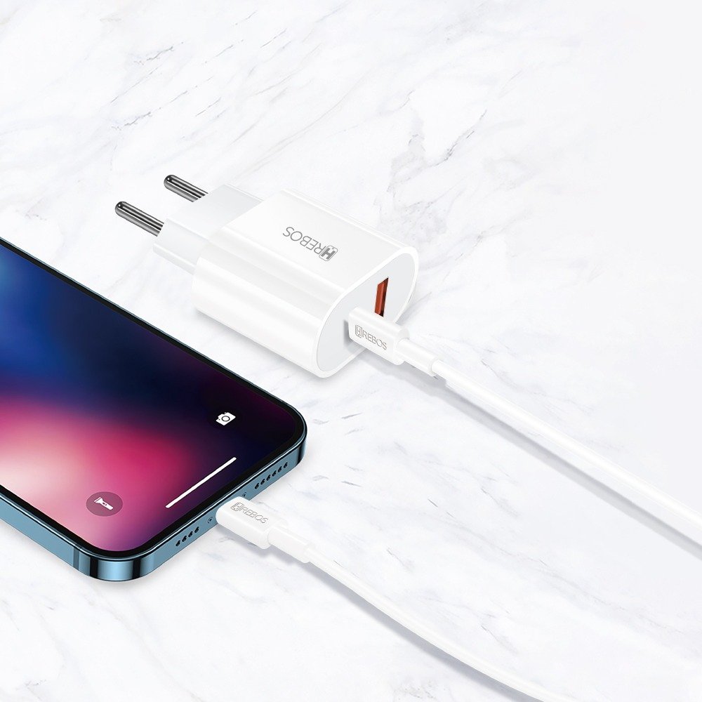 Carregador Hrebos Crg-215cc Zentrix 20w Branco + Cabo Usb-c