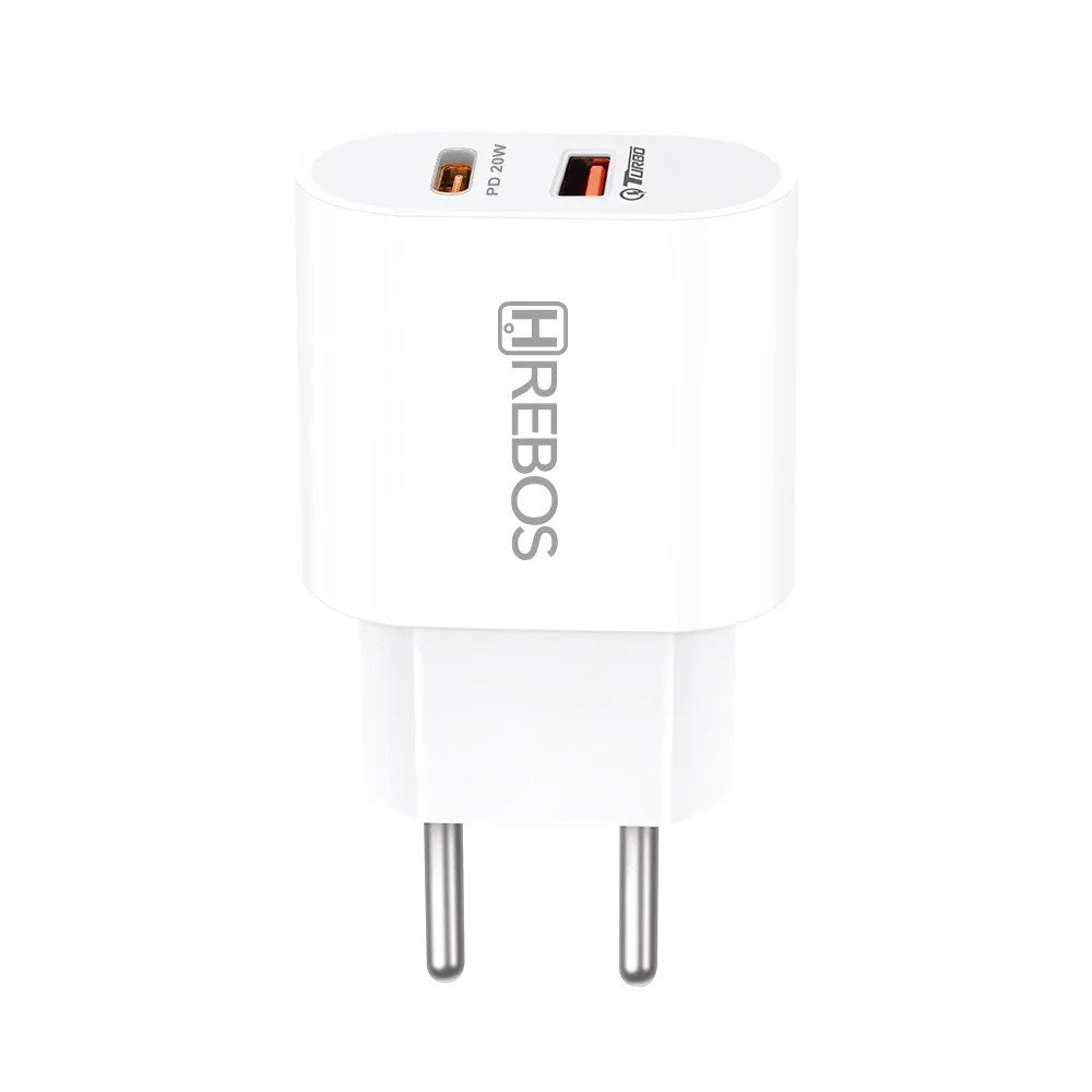 Carregador Hrebos Crg-215cc Zentrix 20w Branco + Cabo Usb-c