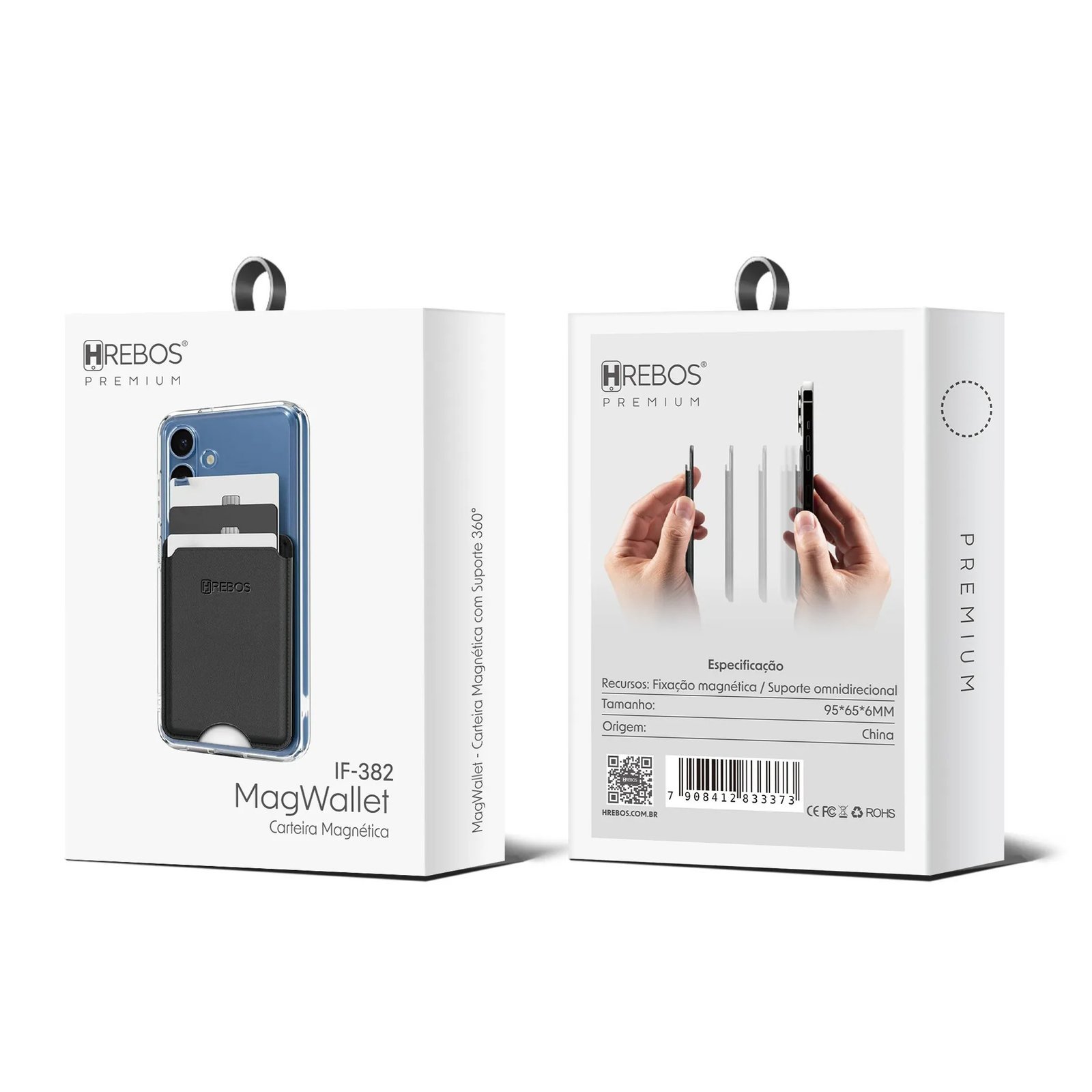 Carteira Magnética Hrebos Magwallet If-382 Couro Ecológico Preto